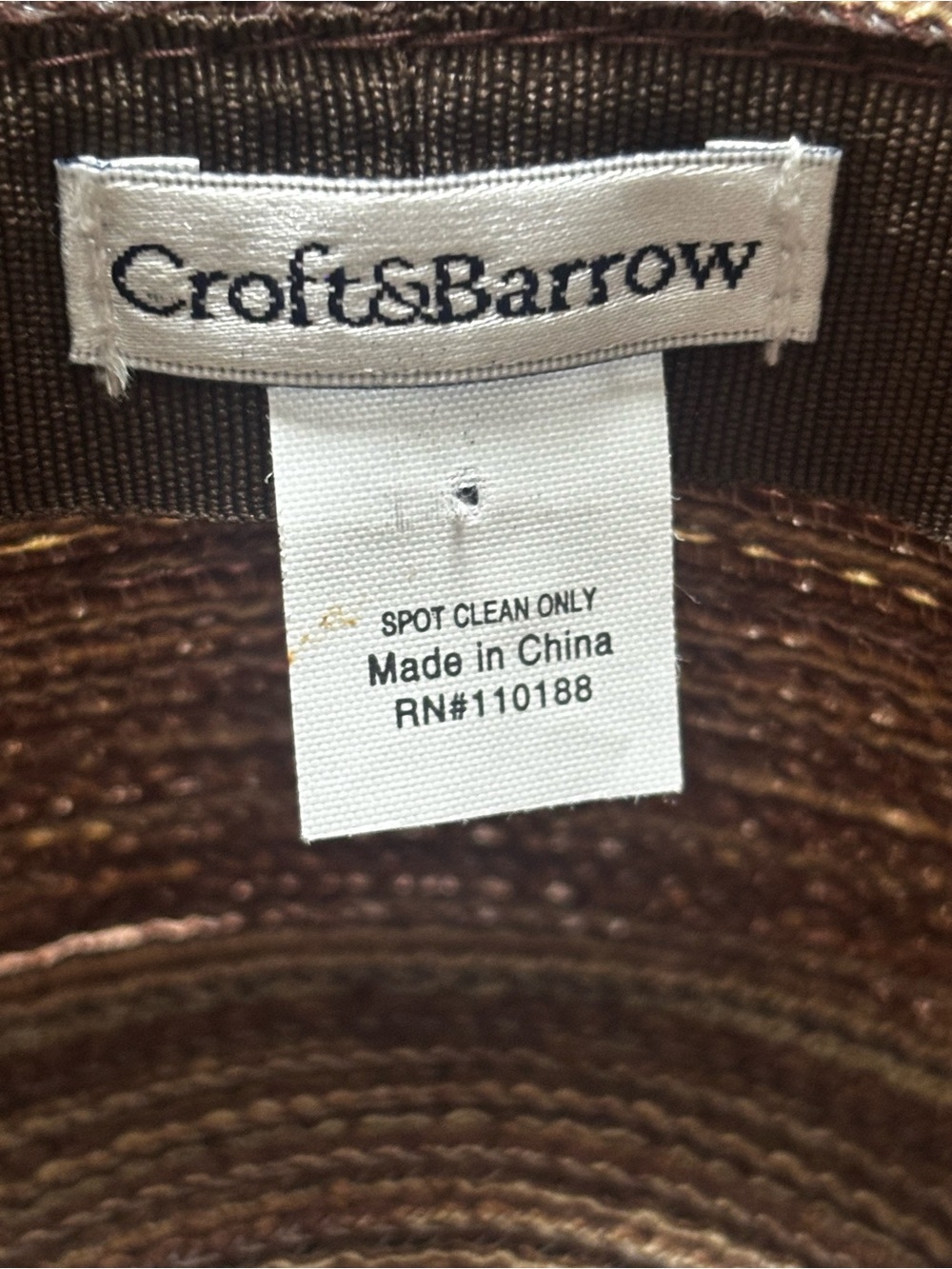 croft & barrow Brown Straw Sun Visor Hat with Bead Accent - Picture 4 of 11